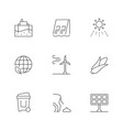 set line icons of renewable energy sources vector image