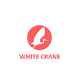 white crane fly logo concept vector image