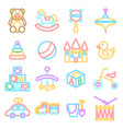 baby toys neon icons isolated vector image vector image