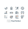 modern linear icons on theme travel vector image