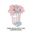 popcorn package full flowers modern spring vector image vector image