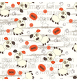 seamless pattern with cute puppy vector image vector image