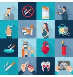 Smoking infographics flat template Royalty Free Vector Image