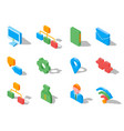 set of business 3d icons vector image