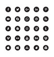 social media black circular icons vector image vector image