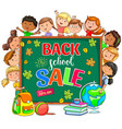 back to school sale with board vector image vector image