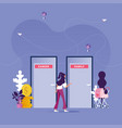 chooses between career and family vector image
