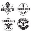 set firefighter volunteer rescue team emblems vector image