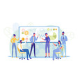 team is discussing new project on whiteboard vector image