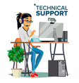 technical support online operator vector image