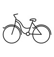 black silhouette with tourist bike icon vector image