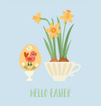 easter with egg and flowers vector image vector image