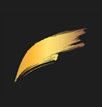 golden ink abstract paint brush stroke vector image