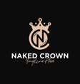luxury crown fashion inspiration logo vector image vector image