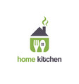 abstract template logo design with house and fork vector image