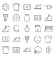 black thin line sport icons set vector image
