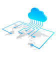 cloud world map concept vector image vector image