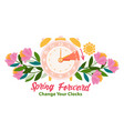 daylight saving time begins banner spring forward vector image vector image