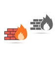 firewall icon vector image vector image