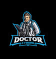 futuristic doctor mascot logo vector image vector image