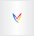 m colorful letter logo symbol icon vector image