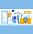 man and woman employees having conversation flat vector image