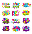 playroom logo kids zone colored funny badges text vector image