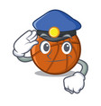 police basket ball in character shape vector image