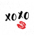 xoxo brush lettering sign grunge calligraphic c vector image