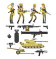 military soldiers with ammunition guns vector image vector image