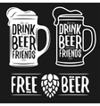 set of beer typography vintage prints quotes vector image vector image