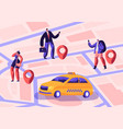 taxi service driver in cab waiting passengers vector image vector image