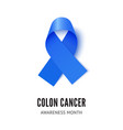 colon cancer awareness ribbon vector image