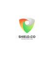 logo shield gradient colorful style vector image vector image