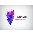 3d origami geometric men logo people vector image
