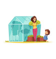gardening cartoon composition vector image vector image