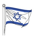 israel flag one continuous line abstract icon vector image vector image