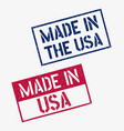 made in usa stamp set american product labels vector image vector image