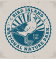 bird island vintage sticker monochrome vector image vector image