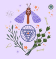 halloween ritual items design vector image vector image