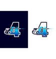 power wash logo with number four concept vector image vector image