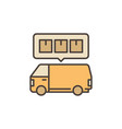 van and speech bubble delivery concept colored vector image