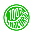 100 percent natural label vector image