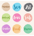 set of water colour style label vector image