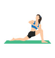 woman doing parivrtta anjaneyasana revolved lunge vector image vector image