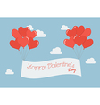 heart balloons with happy valentines day banner vector image