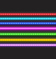 realistic seamless led colorful strip set vector image
