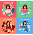 shopping seasonal sale set with woman accessories vector image vector image