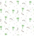 tropic palm trees and banana pattern background vector image vector image