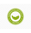dermatologically tested icon logo with feather vector image vector image